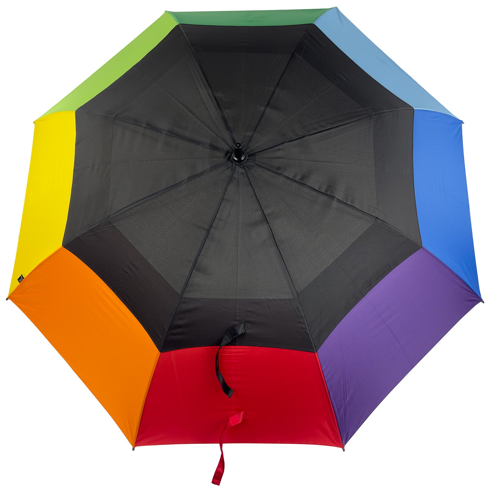 彩色接片雙層直柄晴雨傘
