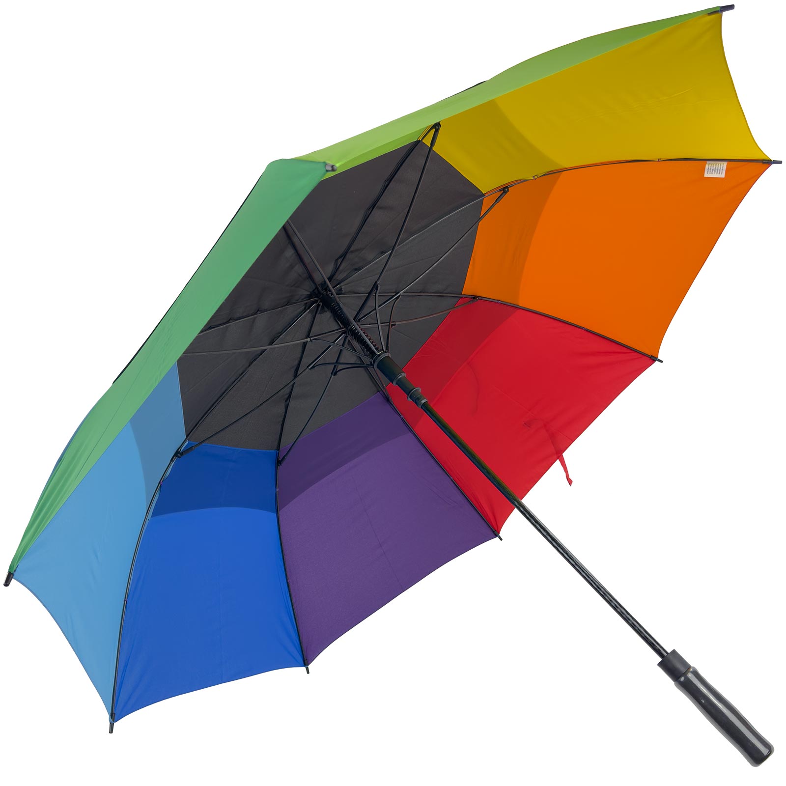 彩色接片雙層直柄晴雨傘